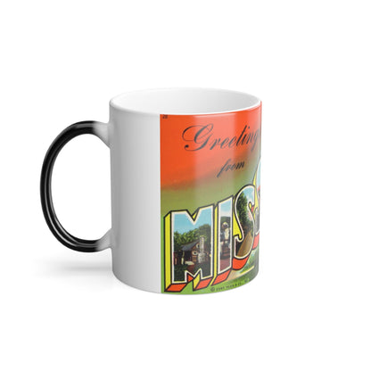 Greetings from Missouri (Greeting Postcards) Color Changing Mug 11oz-11oz-The Sticker Space