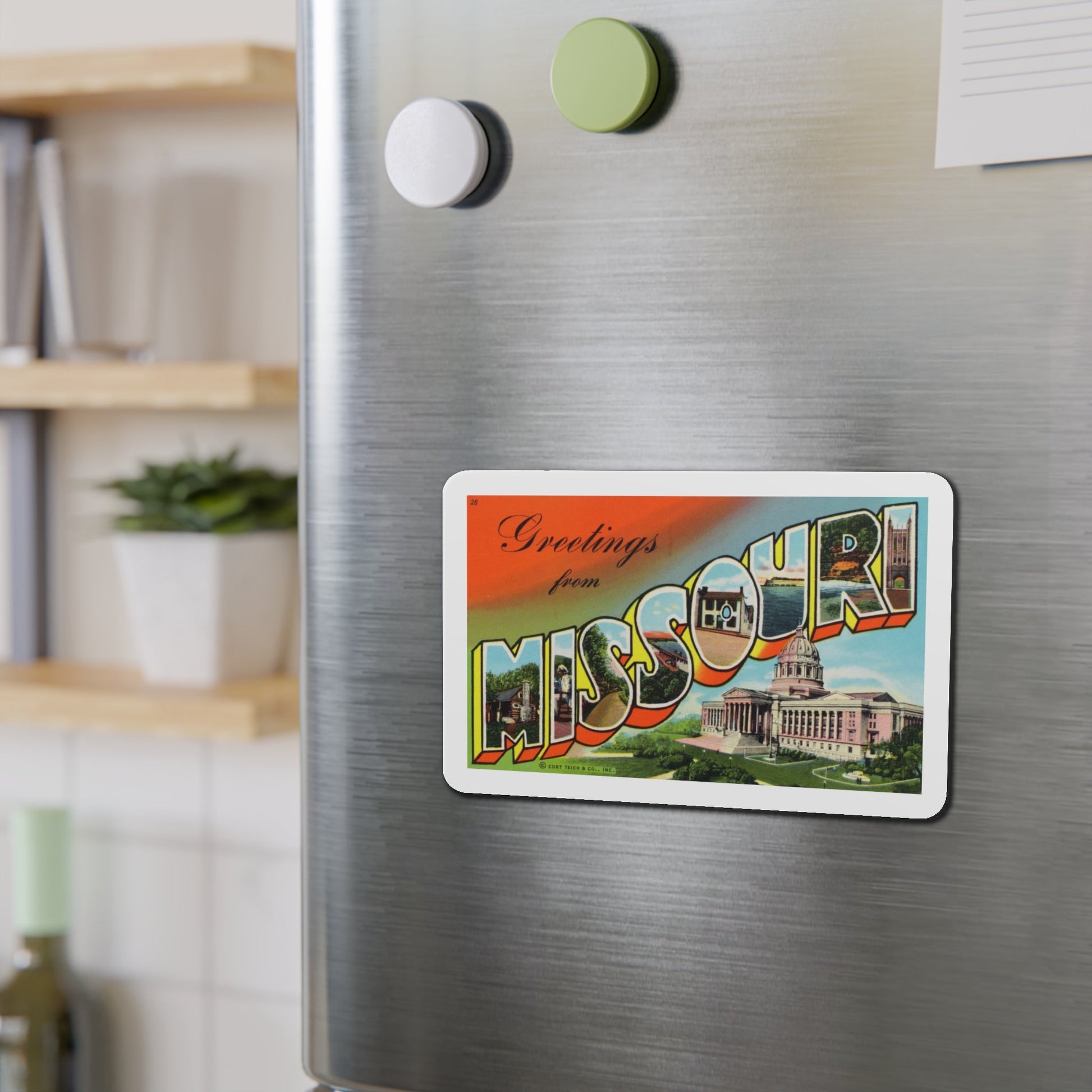 Greetings from Missouri (Greeting Postcards) Die-Cut Magnet-The Sticker Space