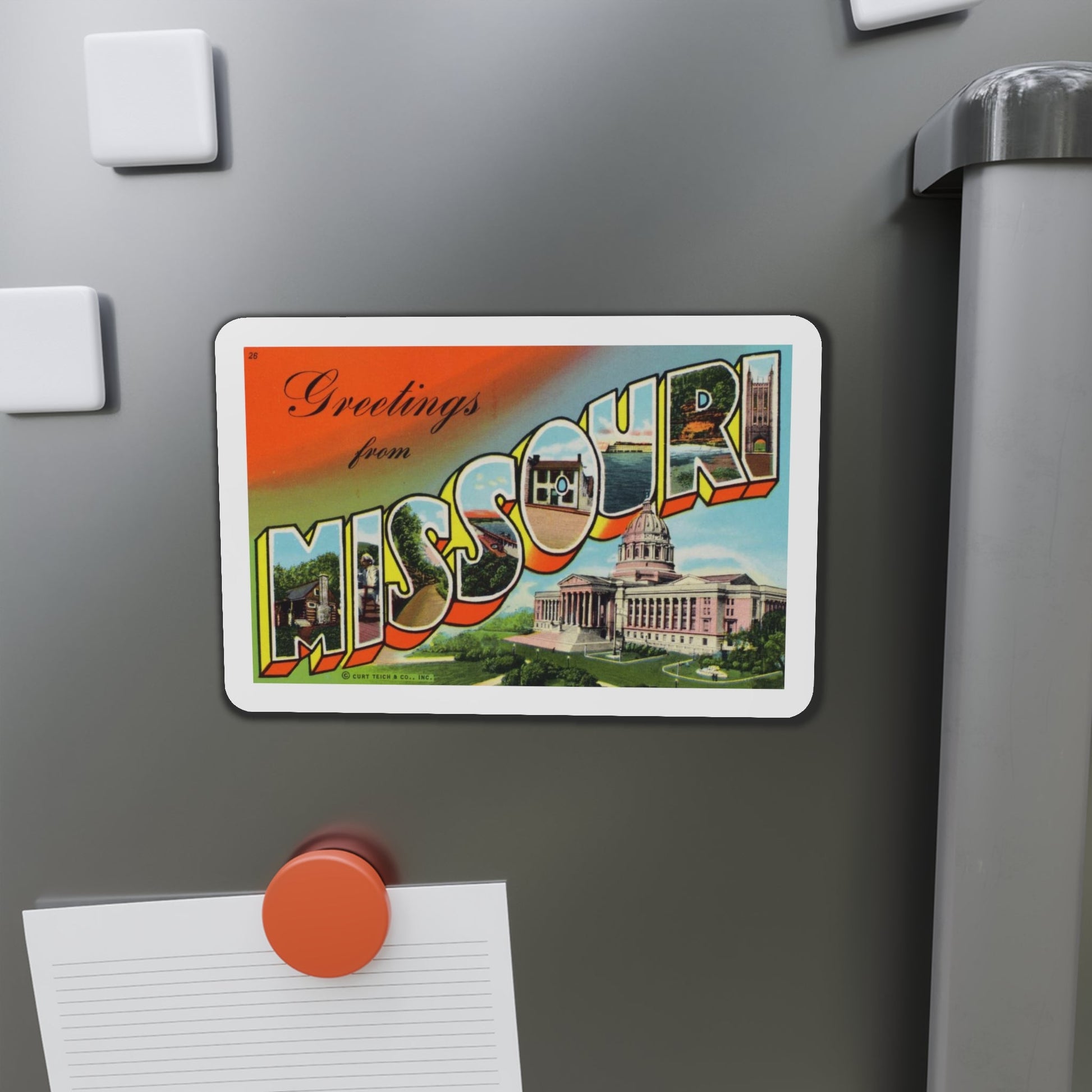 Greetings from Missouri (Greeting Postcards) Die-Cut Magnet-The Sticker Space