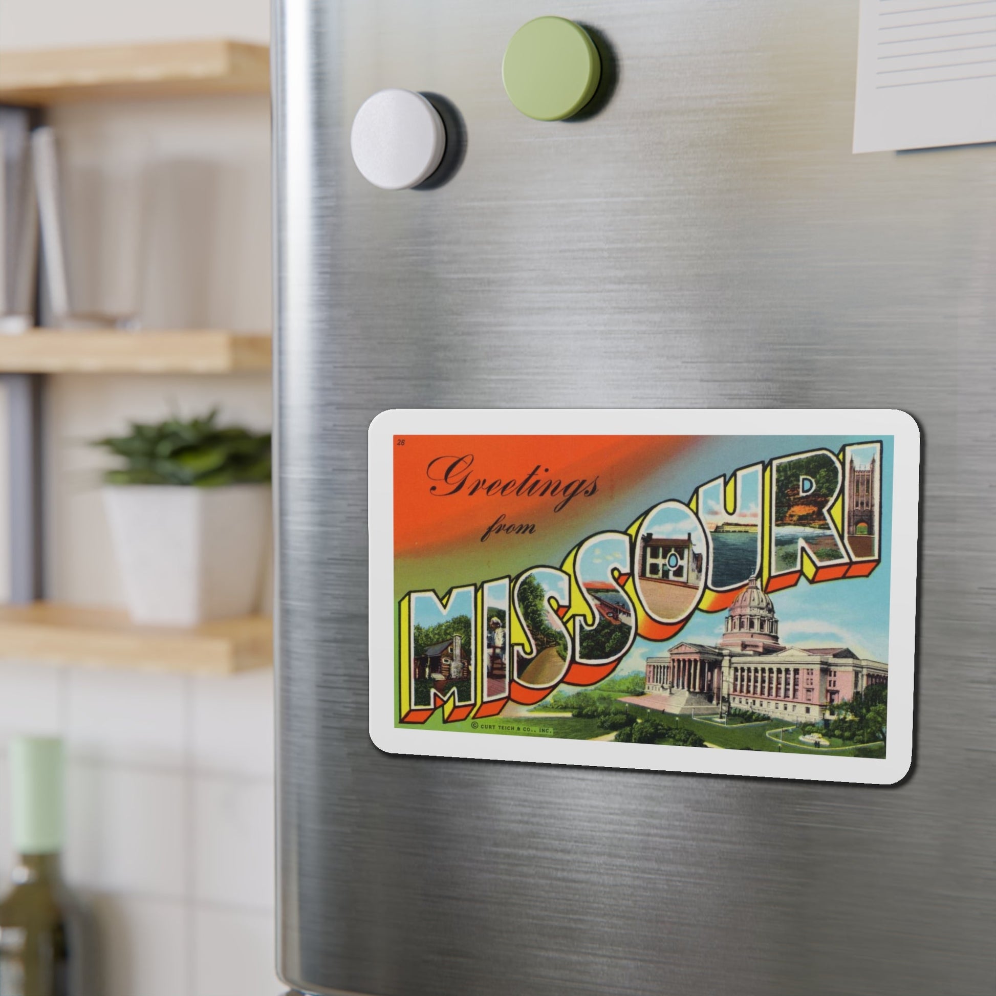 Greetings from Missouri (Greeting Postcards) Die-Cut Magnet-The Sticker Space