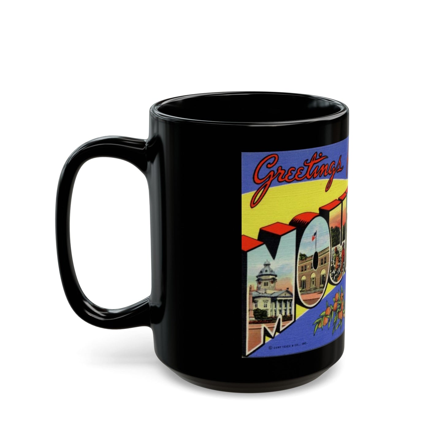 Greetings from Moultrie Georgia (Greeting Postcards) Black Coffee Mug-The Sticker Space