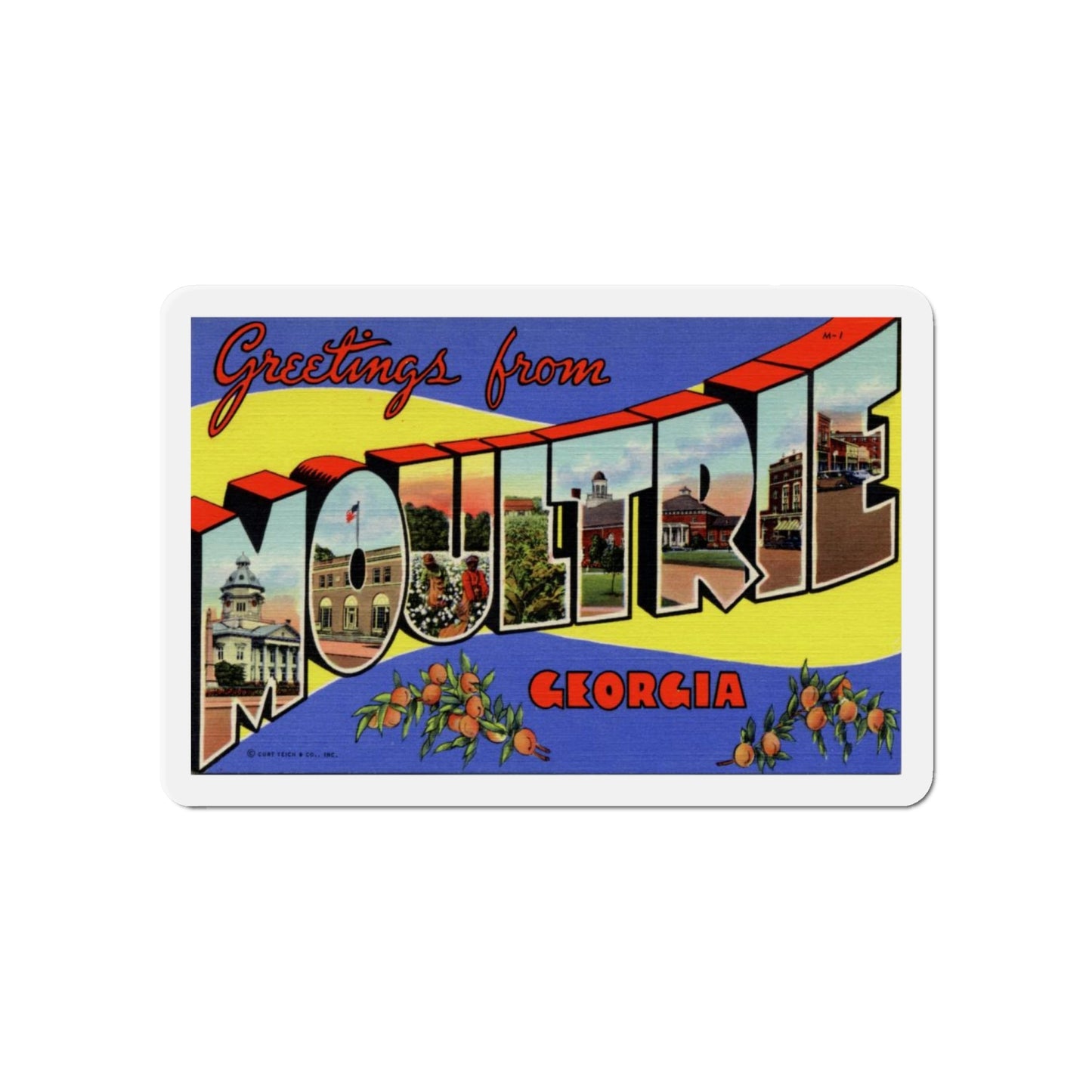 Greetings from Moultrie Georgia (Greeting Postcards) Die-Cut Magnet-6 × 6"-The Sticker Space