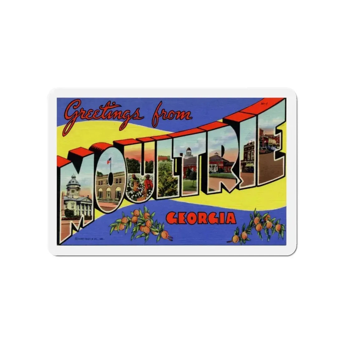 Greetings from Moultrie Georgia (Greeting Postcards) Refrigerator Magnet 4 Inch - The Sticker Space
