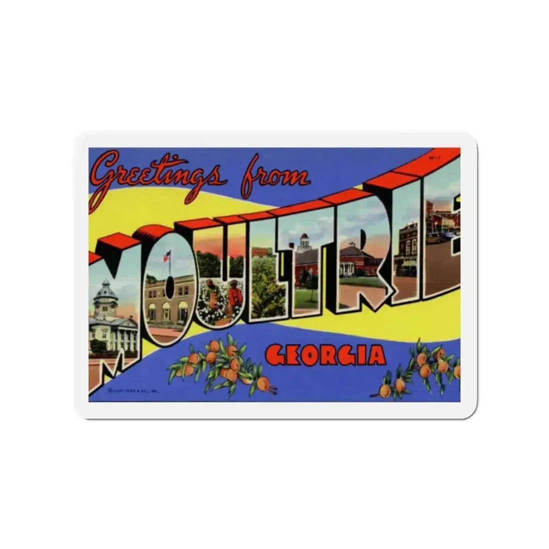 Greetings from Moultrie Georgia (Greeting Postcards) Refrigerator Magnet - The Sticker Space