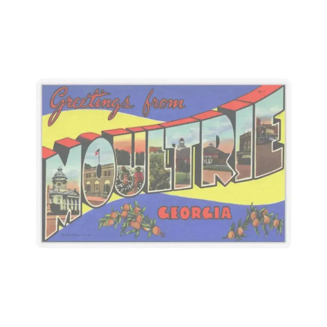 Greetings from Moultrie Georgia (Greeting Postcards) STICKER Vinyl Kiss-Cut Decal 2 Inch Transparent - The Sticker Space