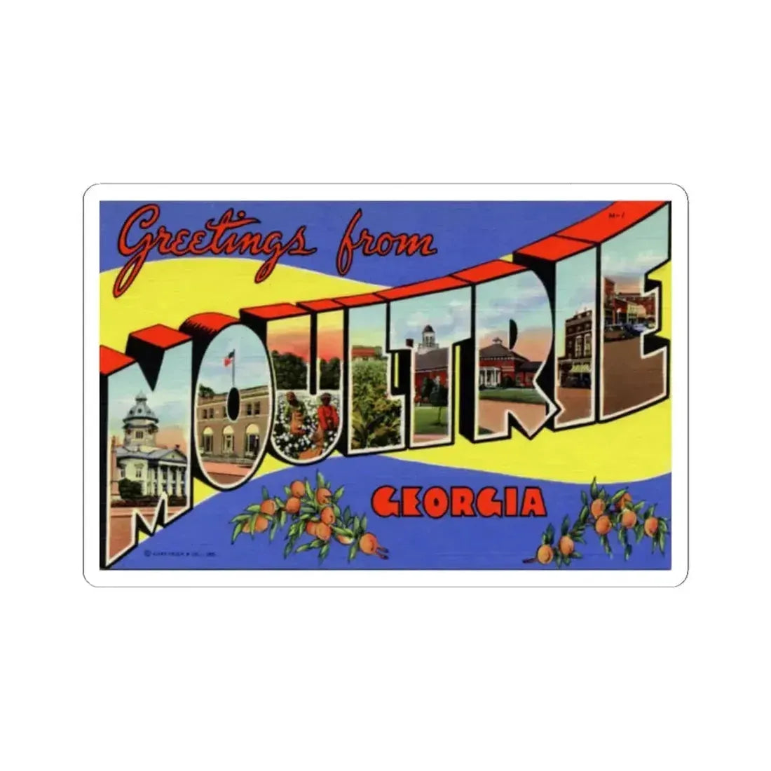 Greetings from Moultrie Georgia (Greeting Postcards) STICKER Vinyl Kiss-Cut Decal 2 Inch White - The Sticker Space