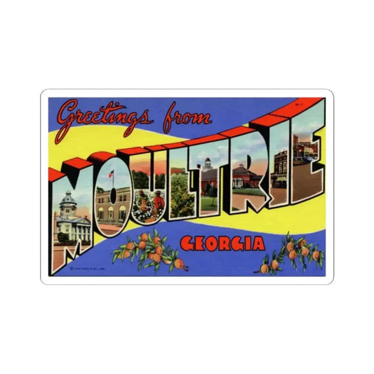 Greetings from Moultrie Georgia (Greeting Postcards) STICKER Vinyl Kiss-Cut Decal 2 Inch White - The Sticker Space
