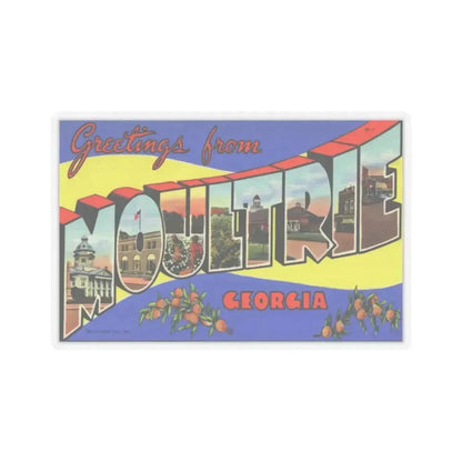 Greetings from Moultrie Georgia (Greeting Postcards) STICKER Vinyl Kiss-Cut Decal 3 Inch Transparent - The Sticker Space