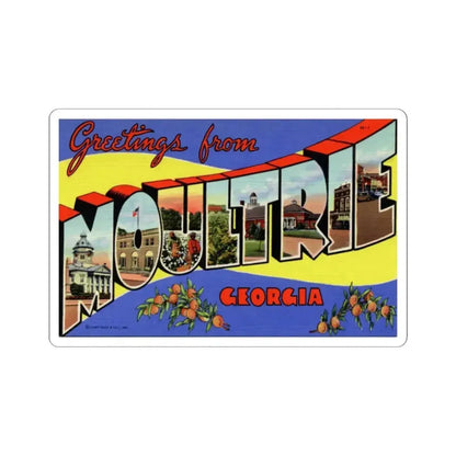 Greetings from Moultrie Georgia (Greeting Postcards) STICKER Vinyl Kiss-Cut Decal 3 Inch White - The Sticker Space