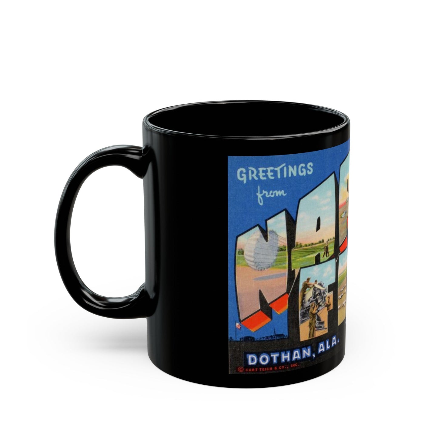 Greetings from Napier Field (Greeting Postcards) Black Coffee Mug-The Sticker Space