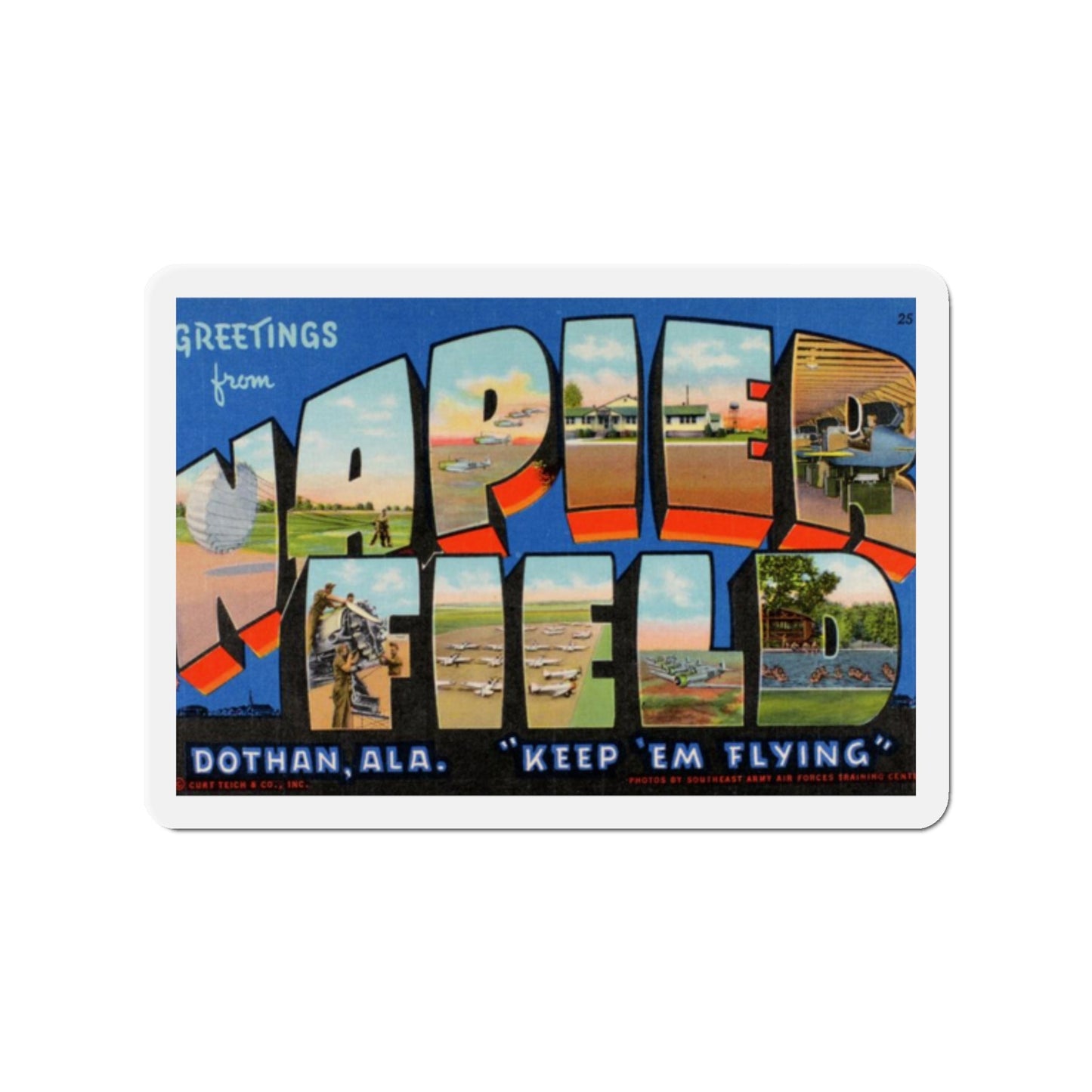 Greetings from Napier Field (Greeting Postcards) Die-Cut Magnet-2" x 2"-The Sticker Space