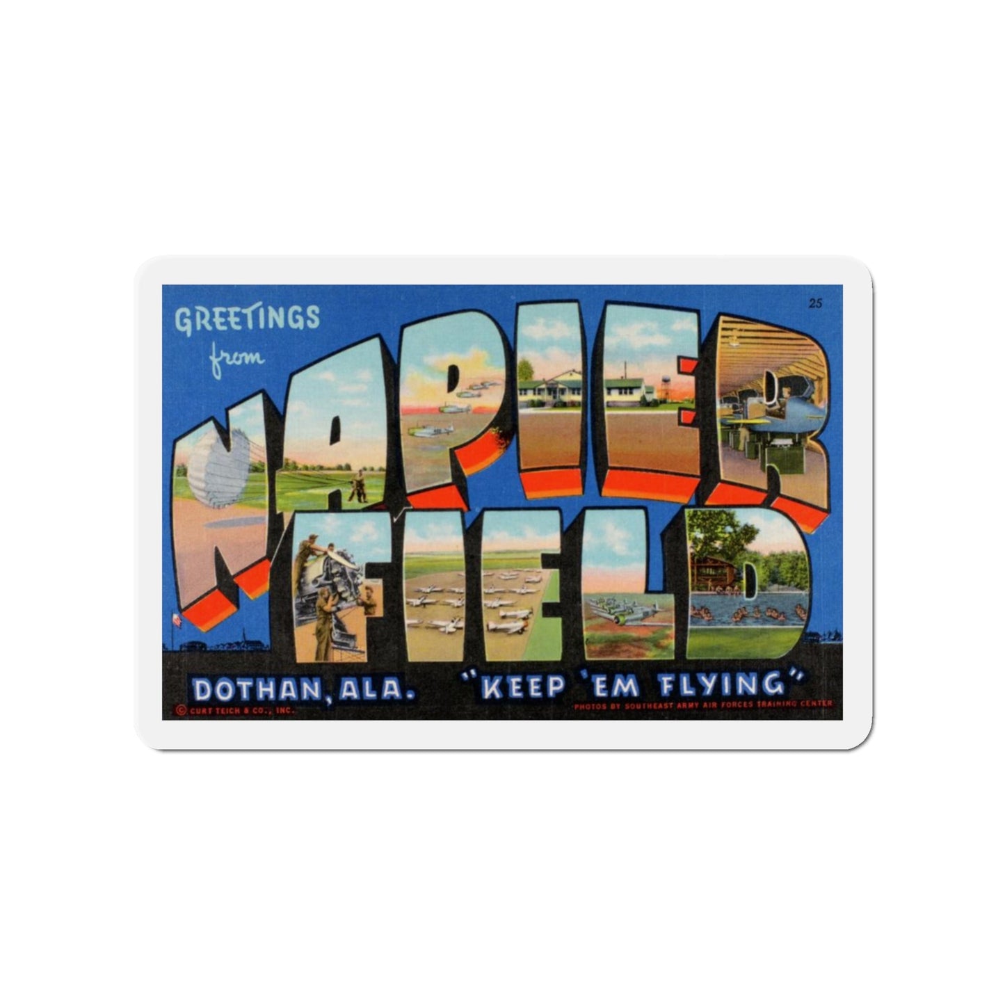 Greetings from Napier Field (Greeting Postcards) Die-Cut Magnet-3" x 3"-The Sticker Space