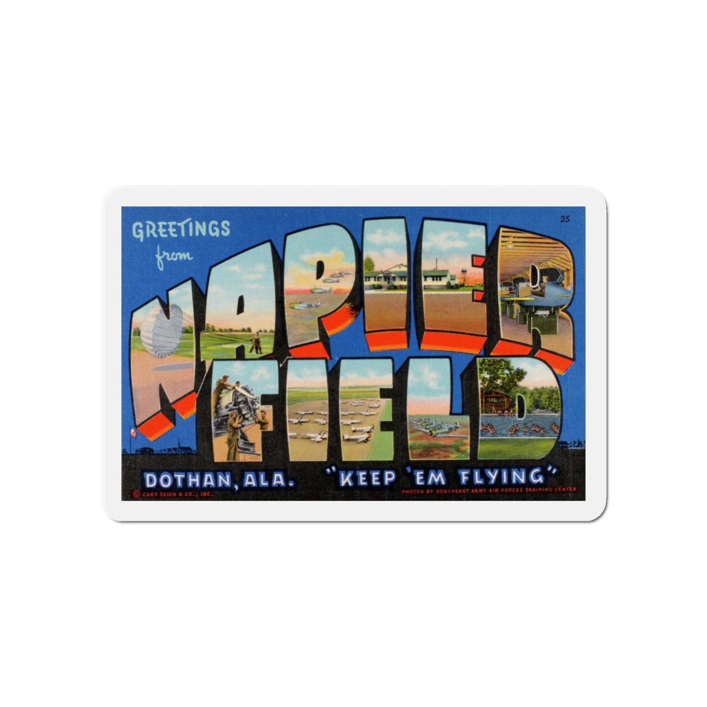 Greetings from Napier Field (Greeting Postcards) Die-Cut Magnet-5" x 5"-The Sticker Space