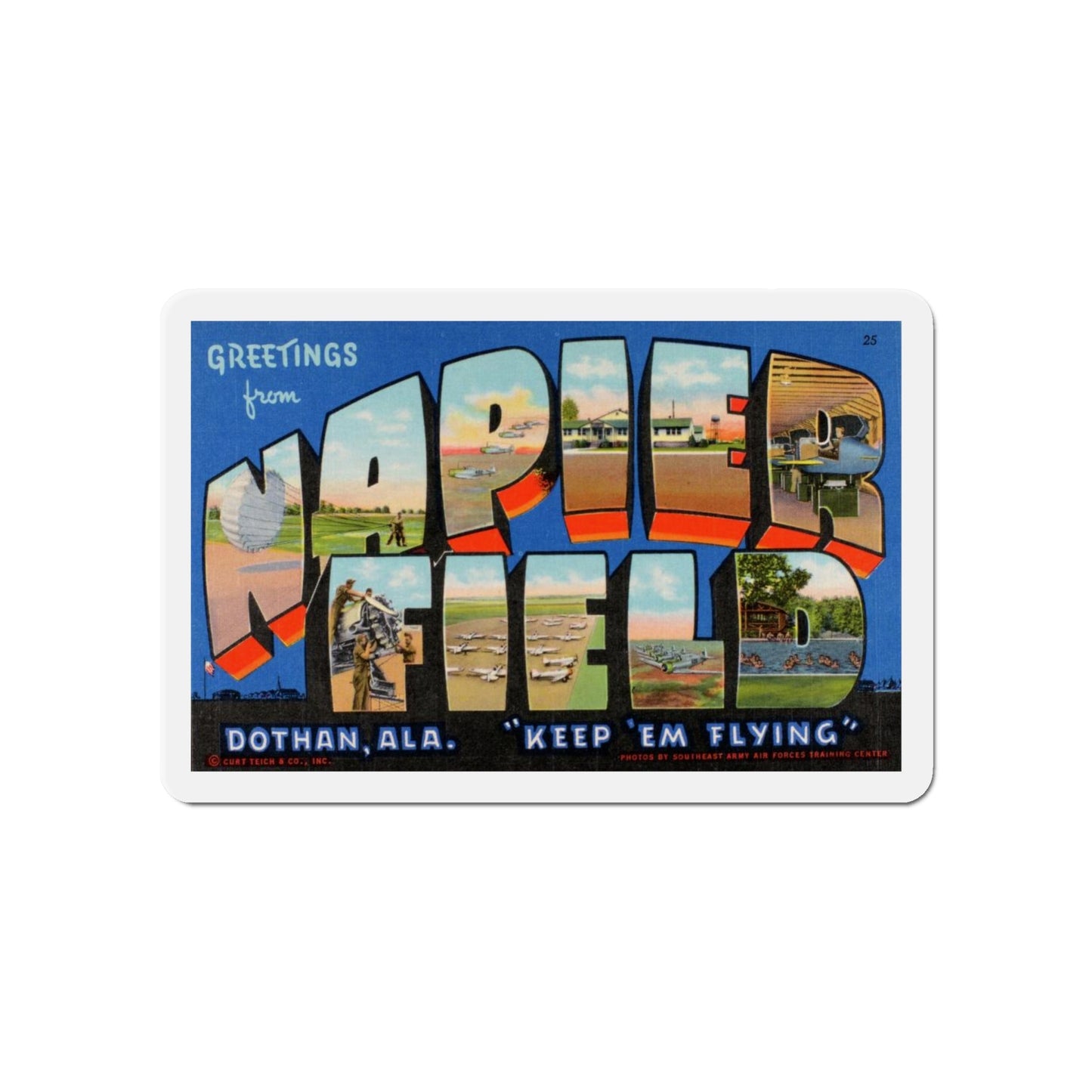 Greetings from Napier Field (Greeting Postcards) Die-Cut Magnet-6 × 6"-The Sticker Space