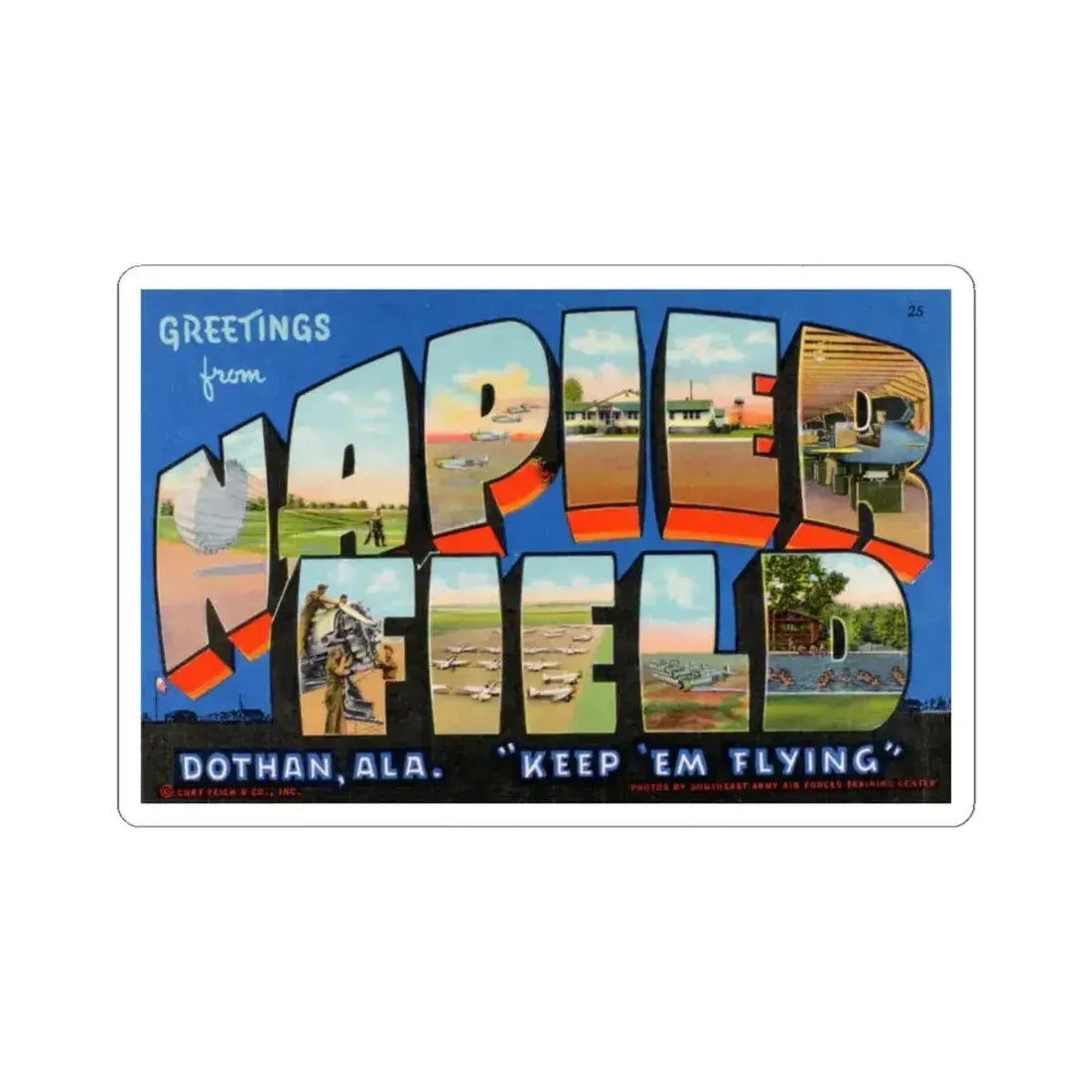 Greetings from Napier Field (Greeting Postcards) STICKER Vinyl Kiss-Cut Decal 6 Inch White - The Sticker Space