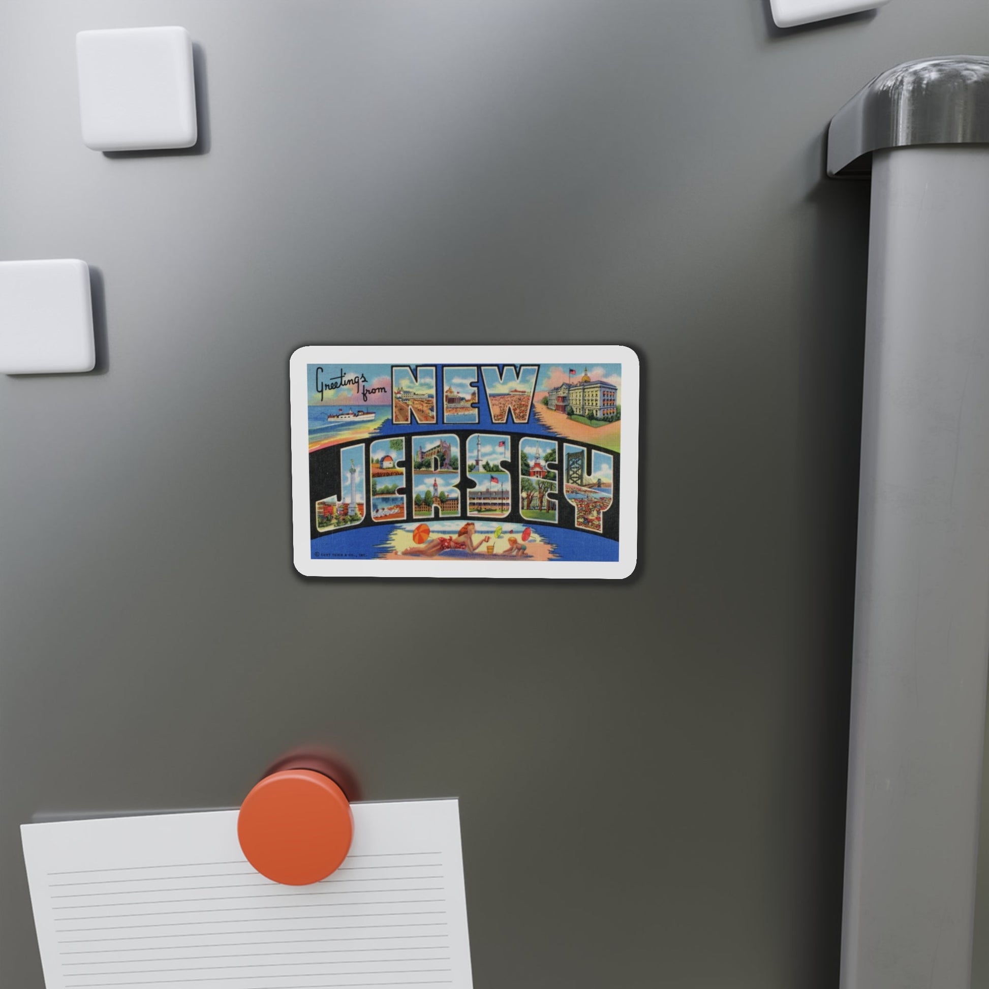 Greetings from New Jersey (Greeting Postcards) Die-Cut Magnet-The Sticker Space