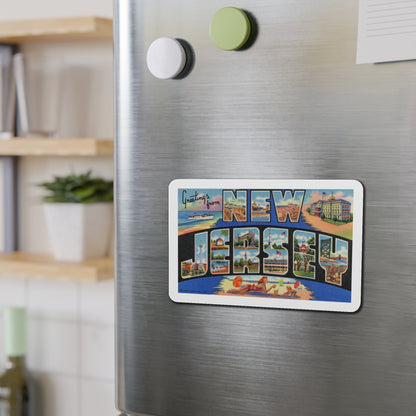 Greetings from New Jersey (Greeting Postcards) Die-Cut Magnet-The Sticker Space