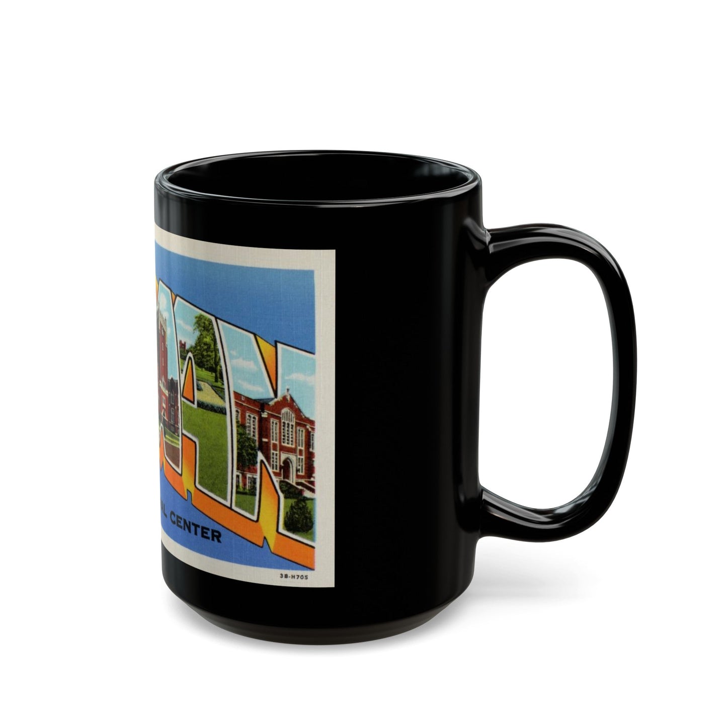 Greetings from Norman Oklahomas Naval Center (Greeting Postcards) Black Coffee Mug-The Sticker Space