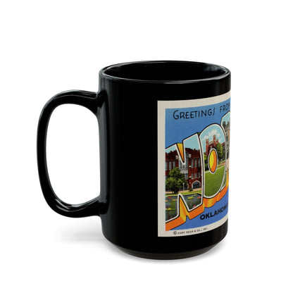 Greetings from Norman Oklahomas Naval Center (Greeting Postcards) Black Coffee Mug-The Sticker Space