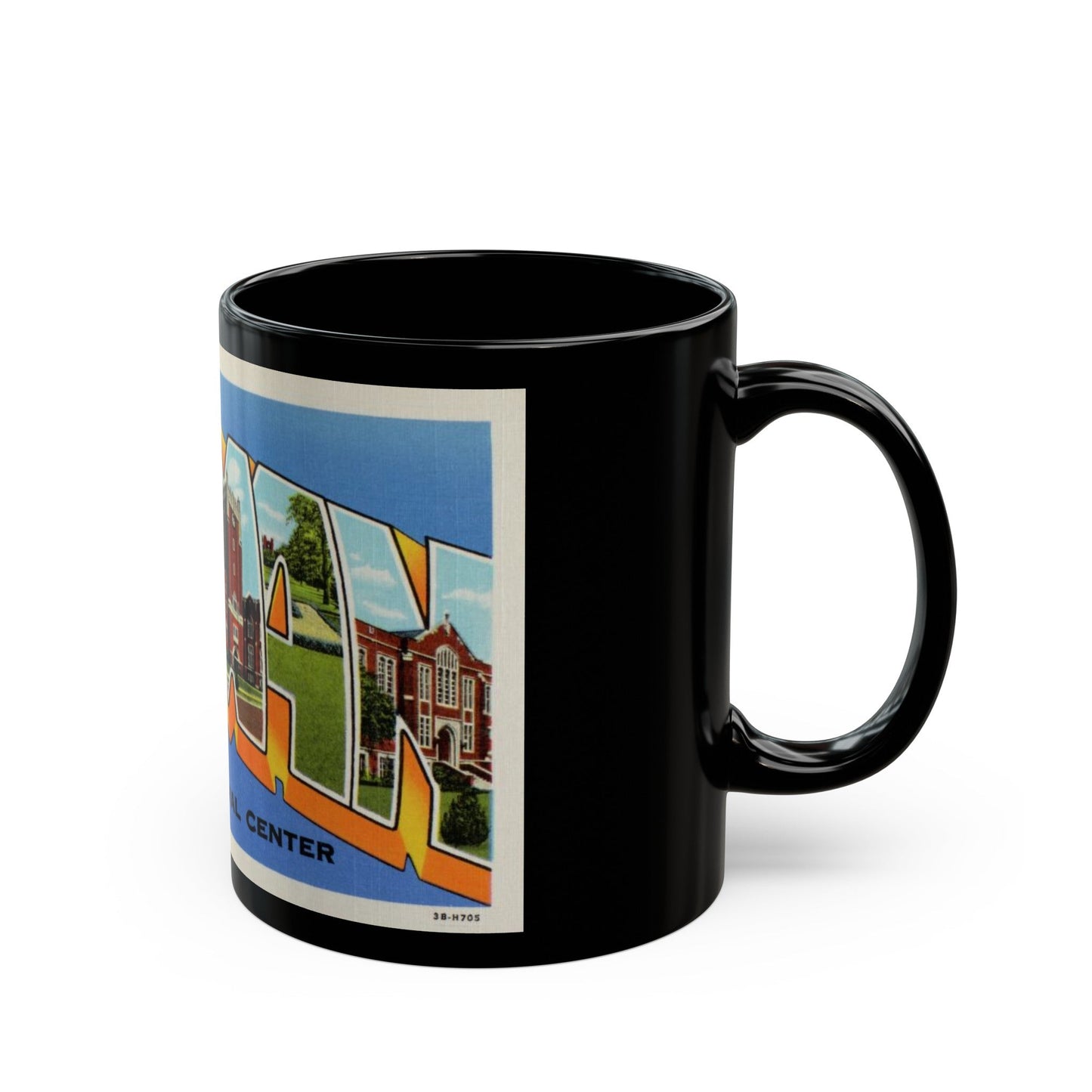 Greetings from Norman Oklahomas Naval Center (Greeting Postcards) Black Coffee Mug-The Sticker Space