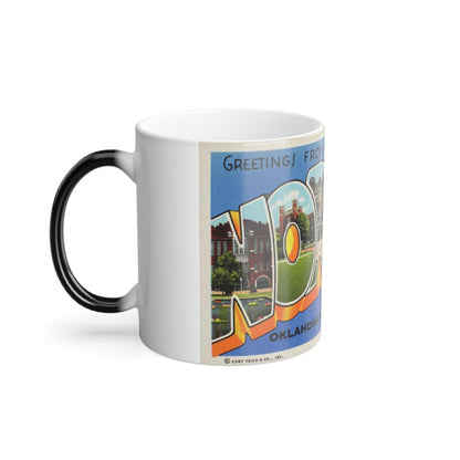 Greetings from Norman Oklahomas Naval Center (Greeting Postcards) Color Changing Mug 11oz-11oz-The Sticker Space