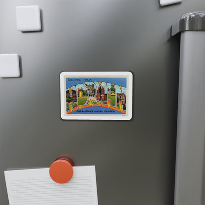 Greetings from Norman Oklahomas Naval Center (Greeting Postcards) Die-Cut Magnet-The Sticker Space