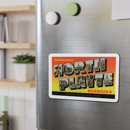 Greetings from North Platte Nebraska Buffalo Bills Home Town (Greeting Postcards) Die-Cut Magnet-The Sticker Space