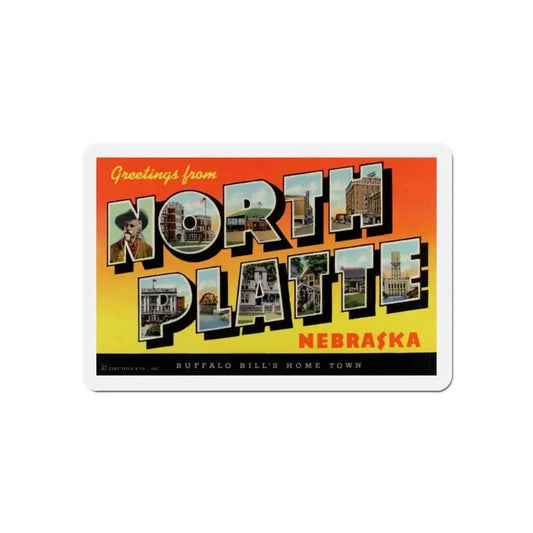 Greetings from North Platte Nebraska Buffalo Bills Home Town (Greeting Postcards) Refrigerator Magnet 2 Inch - The Sticker Space