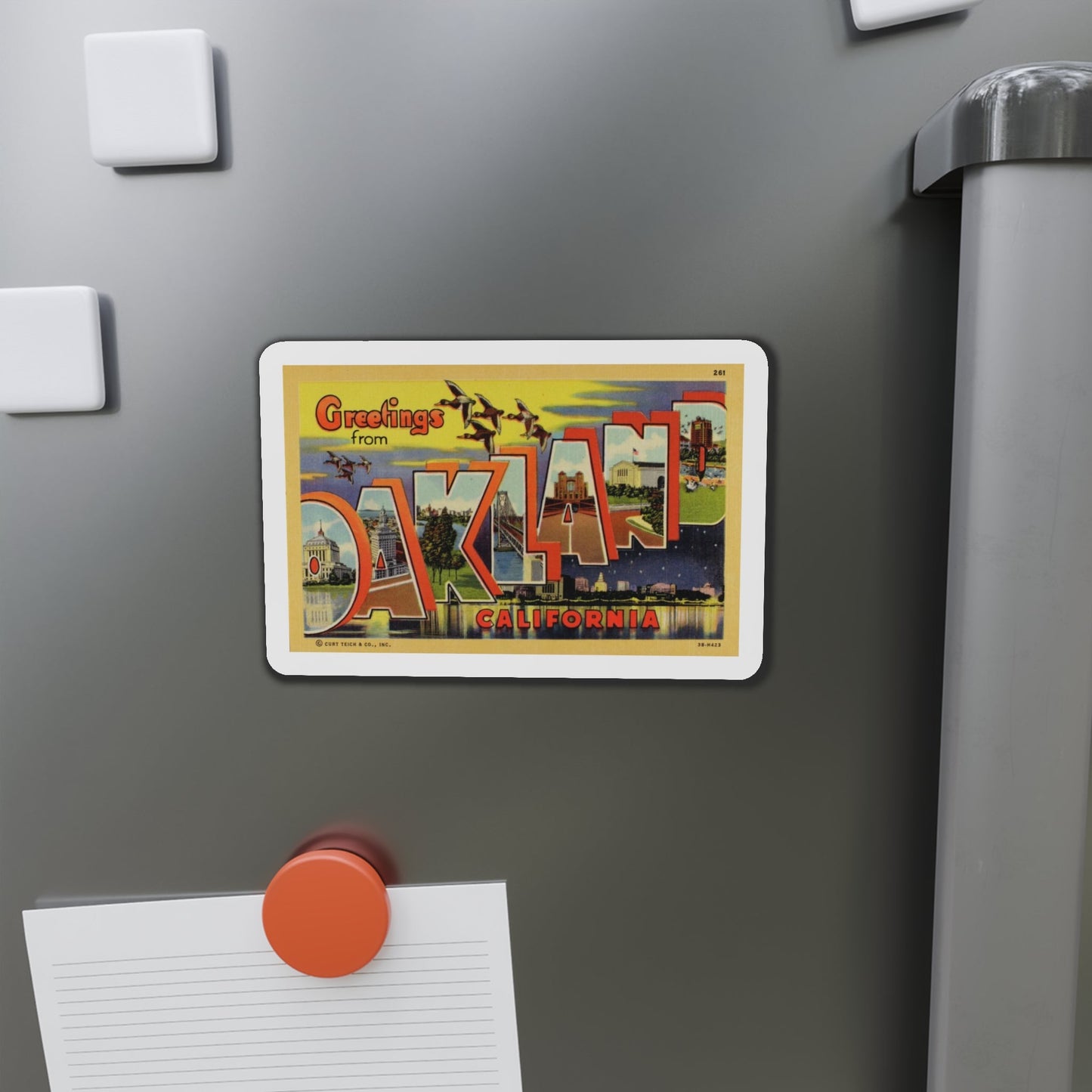 Greetings from Oakland California (Greeting Postcards) Die-Cut Magnet-The Sticker Space