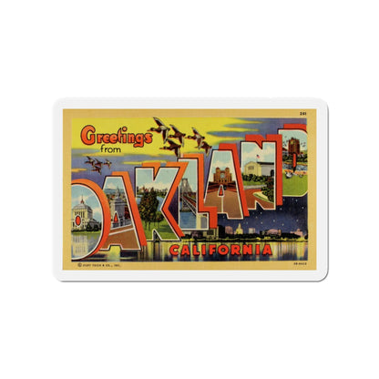 Greetings from Oakland California (Greeting Postcards) Die-Cut Magnet-4" x 4"-The Sticker Space