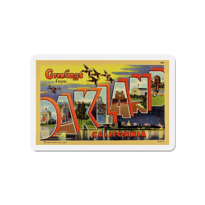 Greetings from Oakland California (Greeting Postcards) Die-Cut Magnet-6 × 6"-The Sticker Space