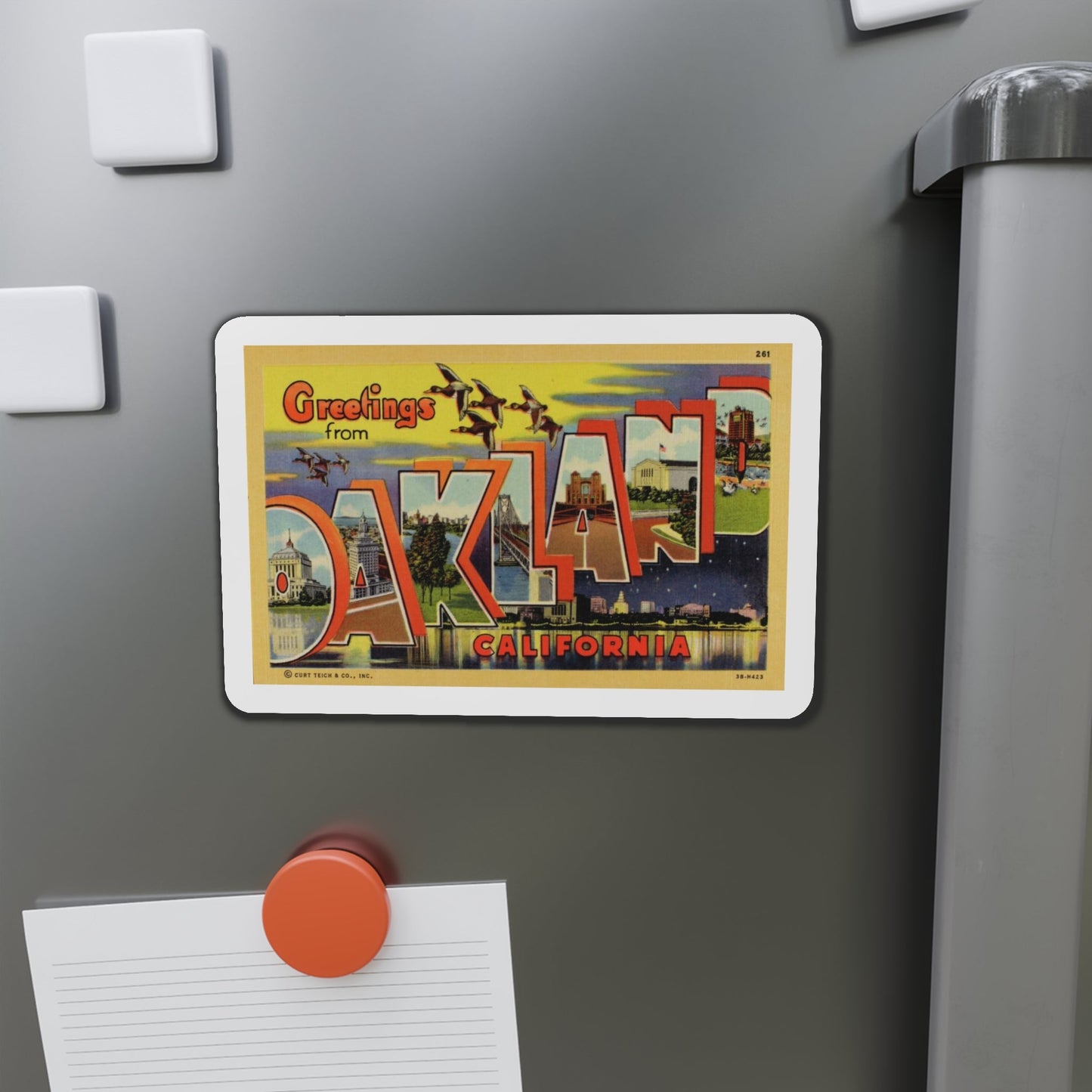 Greetings from Oakland California (Greeting Postcards) Die-Cut Magnet-The Sticker Space