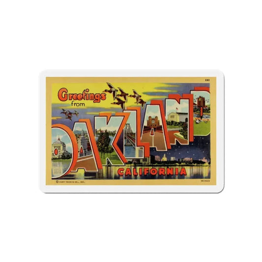 Greetings from Oakland California (Greeting Postcards) Refrigerator Magnet 6 Inch - The Sticker Space