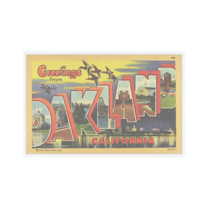 Greetings from Oakland California (Greeting Postcards) STICKER Vinyl Kiss-Cut Decal 2 Inch Transparent - The Sticker Space