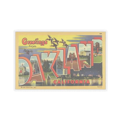 Greetings from Oakland California (Greeting Postcards) STICKER Vinyl Kiss-Cut Decal 4 Inch Transparent - The Sticker Space