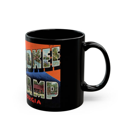 Greetings from Okefenokee Swamp Georgia (Greeting Postcards) Black Coffee Mug-The Sticker Space