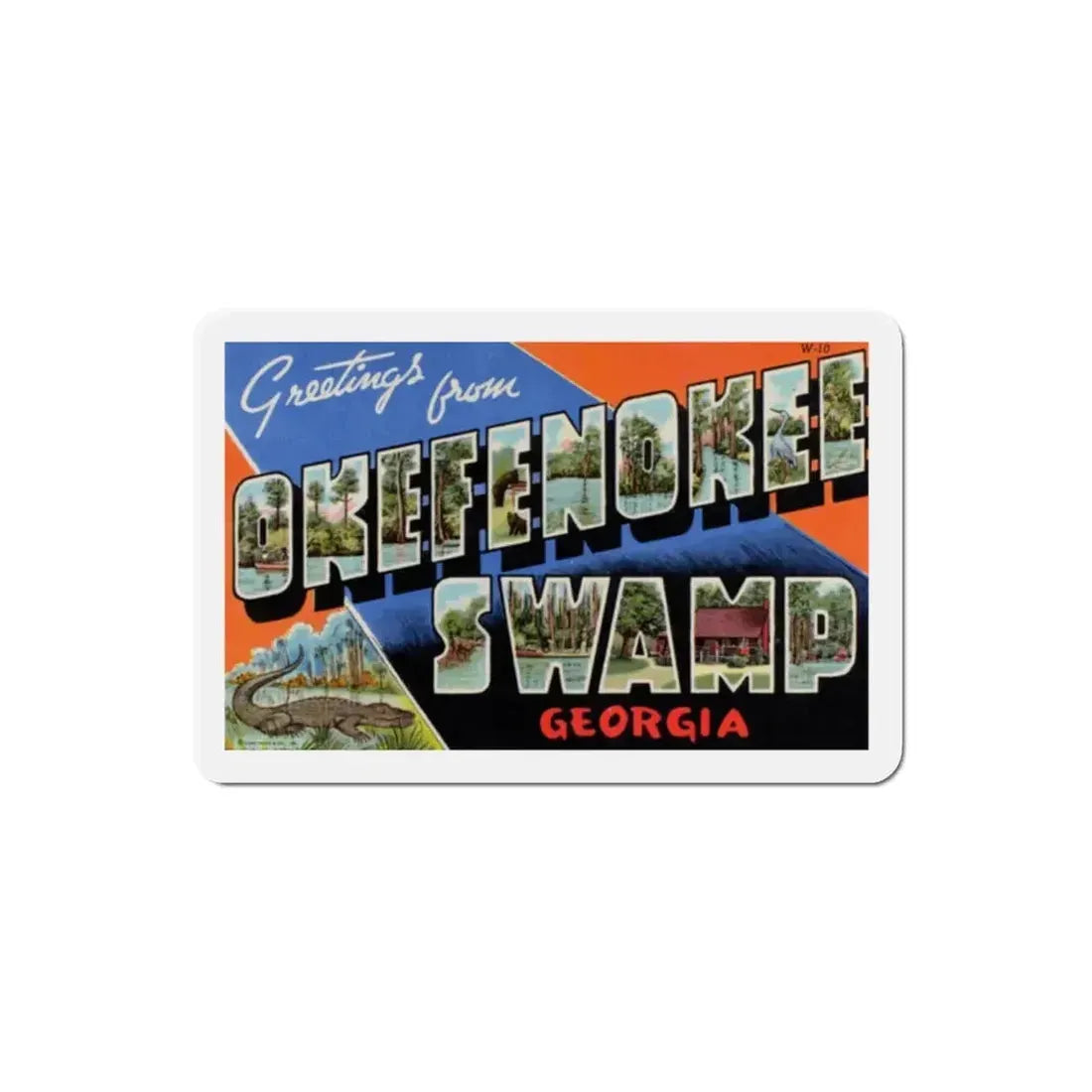 Greetings from Okefenokee Swamp Georgia (Greeting Postcards) Refrigerator Magnet - The Sticker Space