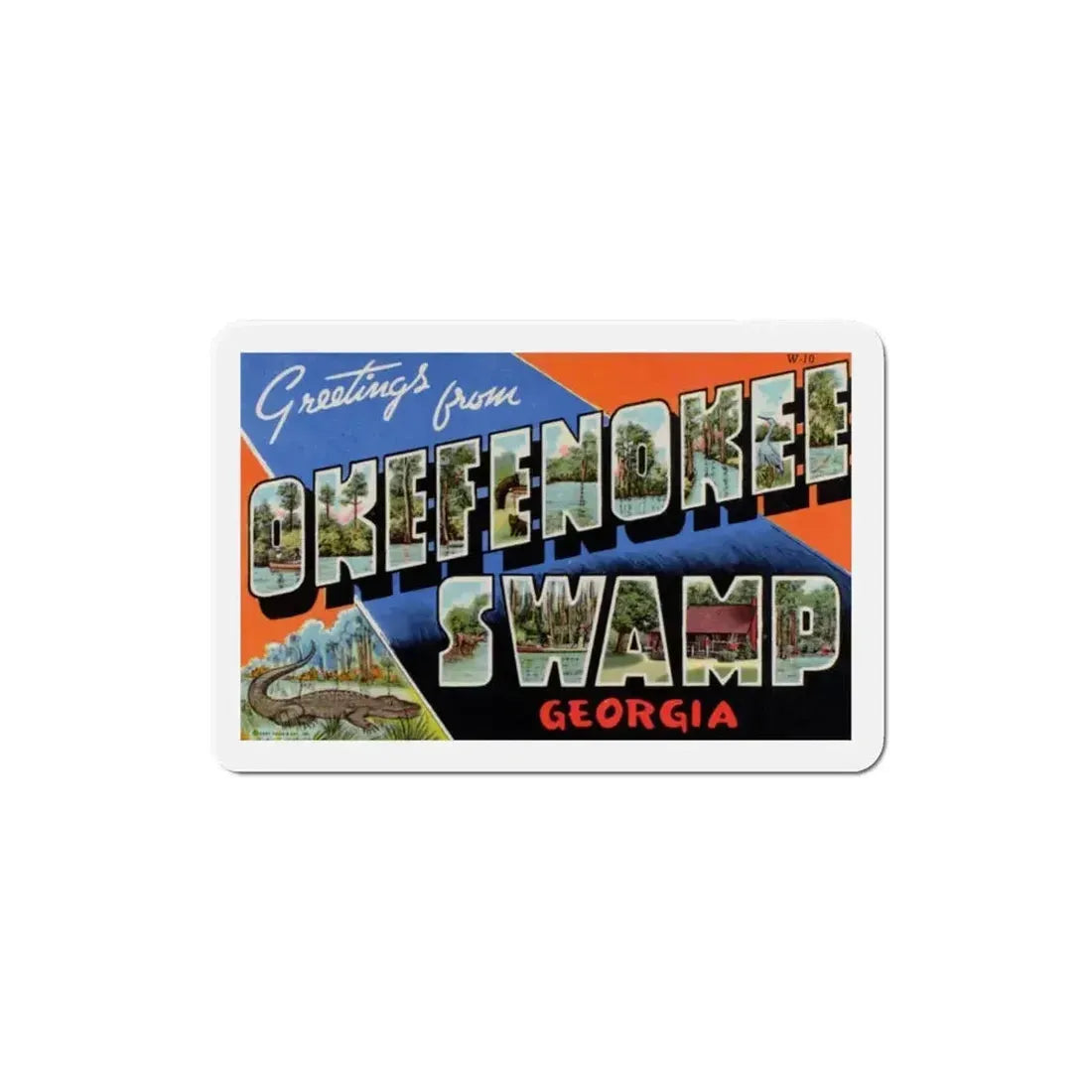 Greetings from Okefenokee Swamp Georgia (Greeting Postcards) Refrigerator Magnet - The Sticker Space