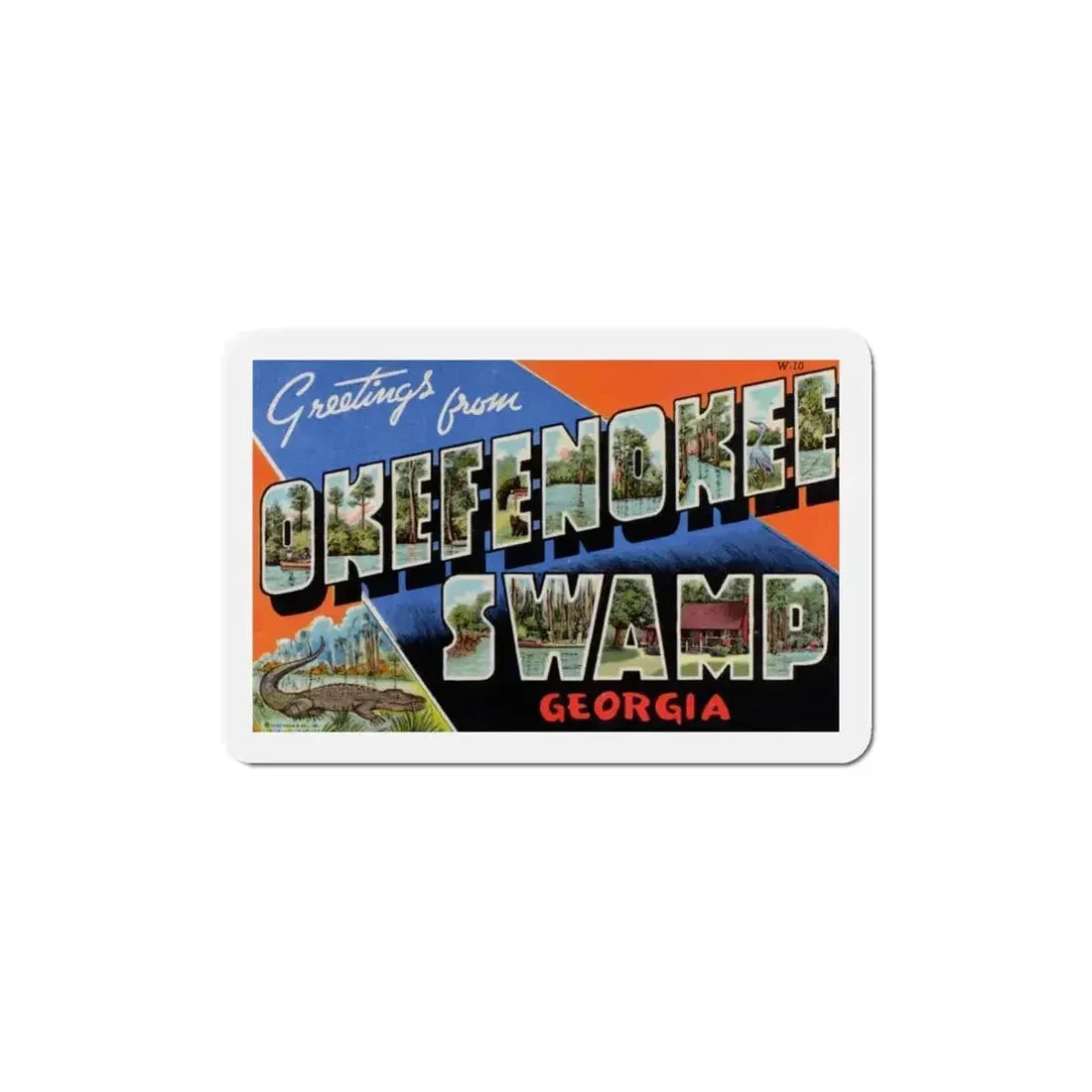 Greetings from Okefenokee Swamp Georgia (Greeting Postcards) Refrigerator Magnet - The Sticker Space