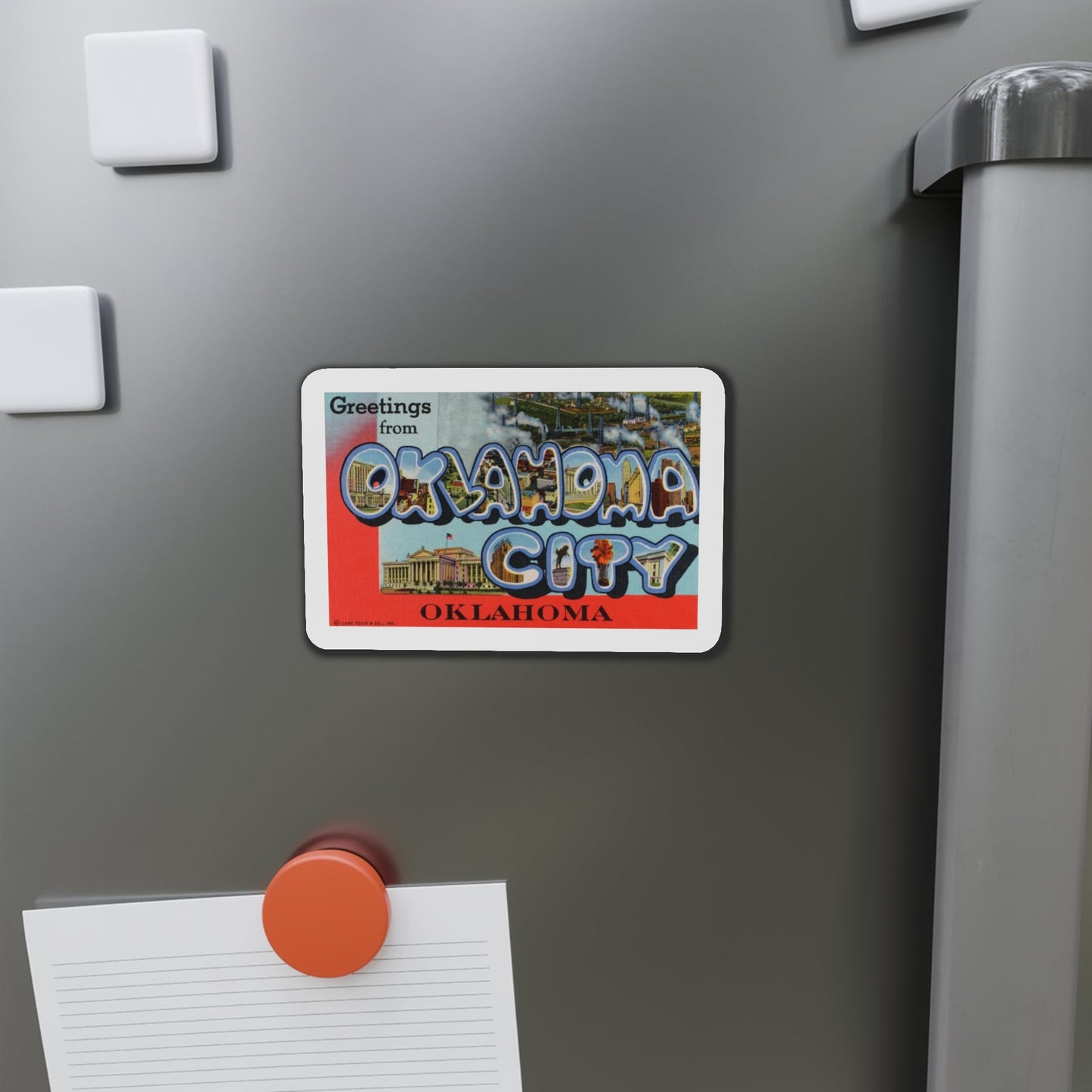 Greetings from Oklahoma City Oklahoma (Greeting Postcards) Die-Cut Magnet-The Sticker Space