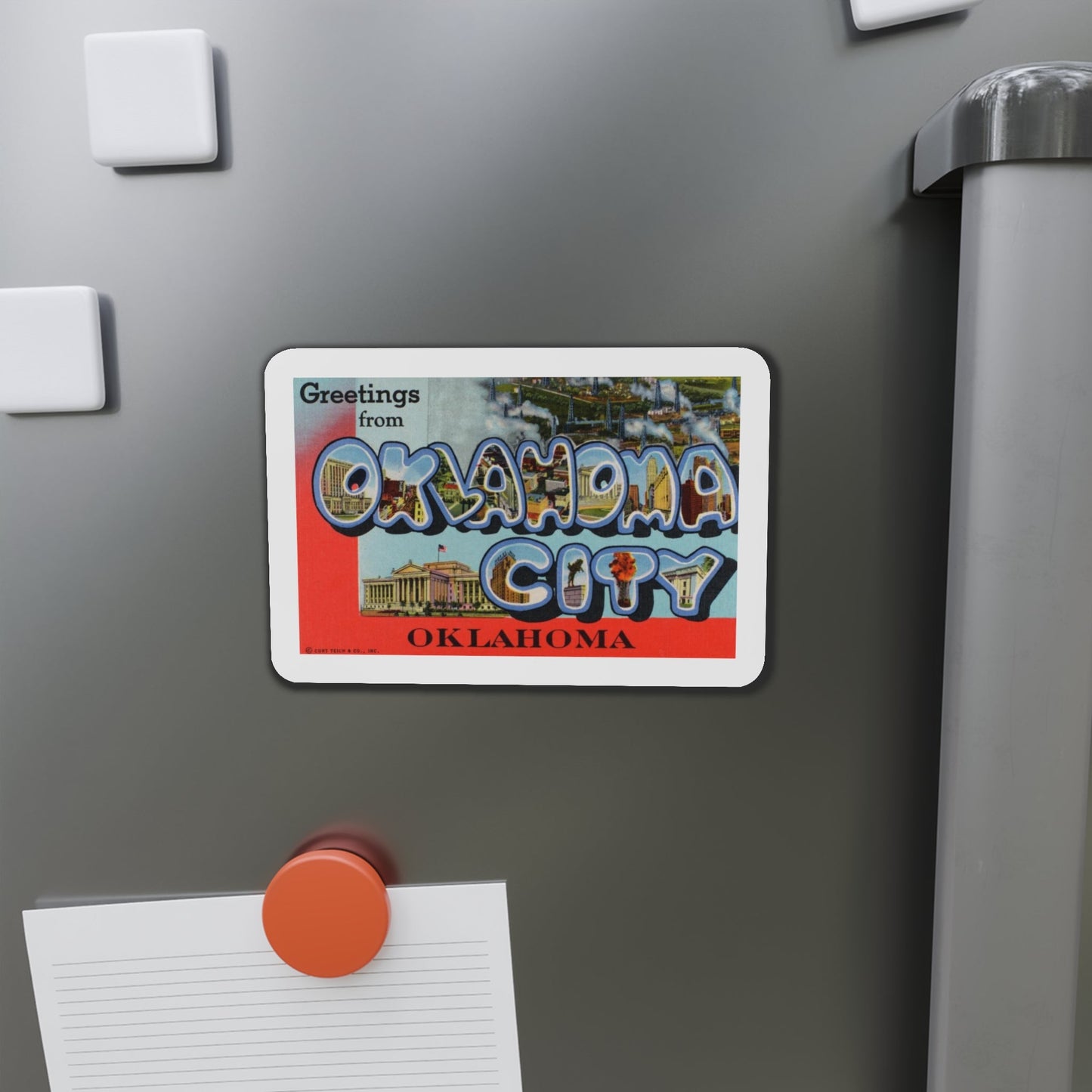 Greetings from Oklahoma City Oklahoma (Greeting Postcards) Die-Cut Magnet-The Sticker Space