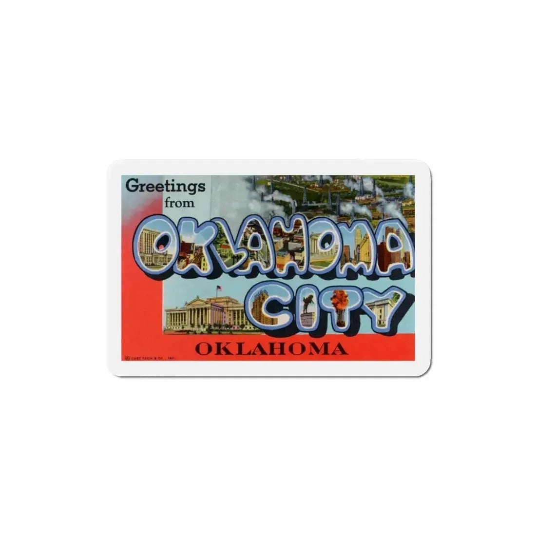 Greetings from Oklahoma City Oklahoma (Greeting Postcards) Refrigerator Magnet - The Sticker Space