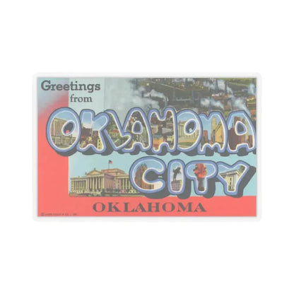 Greetings from Oklahoma City Oklahoma (Greeting Postcards) STICKER Vinyl Kiss-Cut Decal 3 Inch Transparent - The Sticker Space