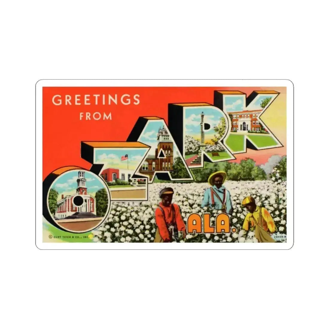 Greetings from Ozark Ala (Greeting Postcards) STICKER Vinyl Kiss-Cut Decal 3 Inch White - The Sticker Space