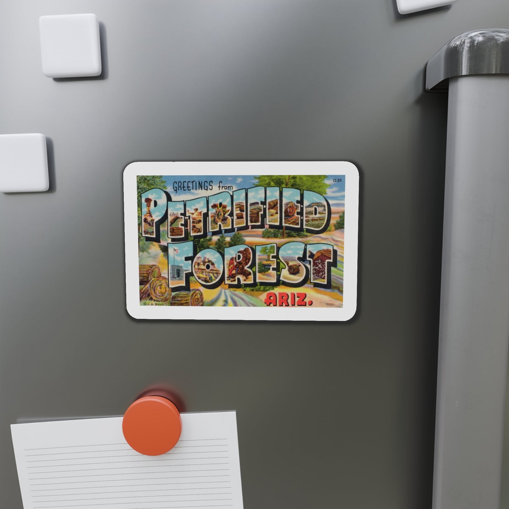 Greetings from Petrified Forest Arizona (Greeting Postcards) Die-Cut Magnet-The Sticker Space