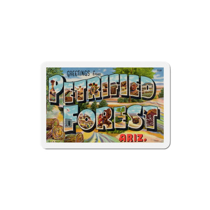 Greetings from Petrified Forest Arizona (Greeting Postcards) Die-Cut Magnet-3" x 3"-The Sticker Space