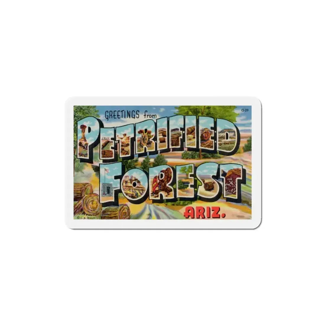 Greetings from Petrified Forest Arizona (Greeting Postcards) Refrigerator Magnet 4 Inch - The Sticker Space