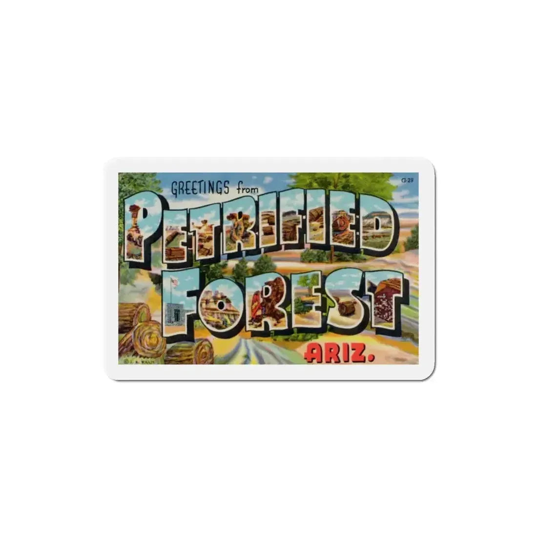 Greetings from Petrified Forest Arizona (Greeting Postcards) Refrigerator Magnet - The Sticker Space