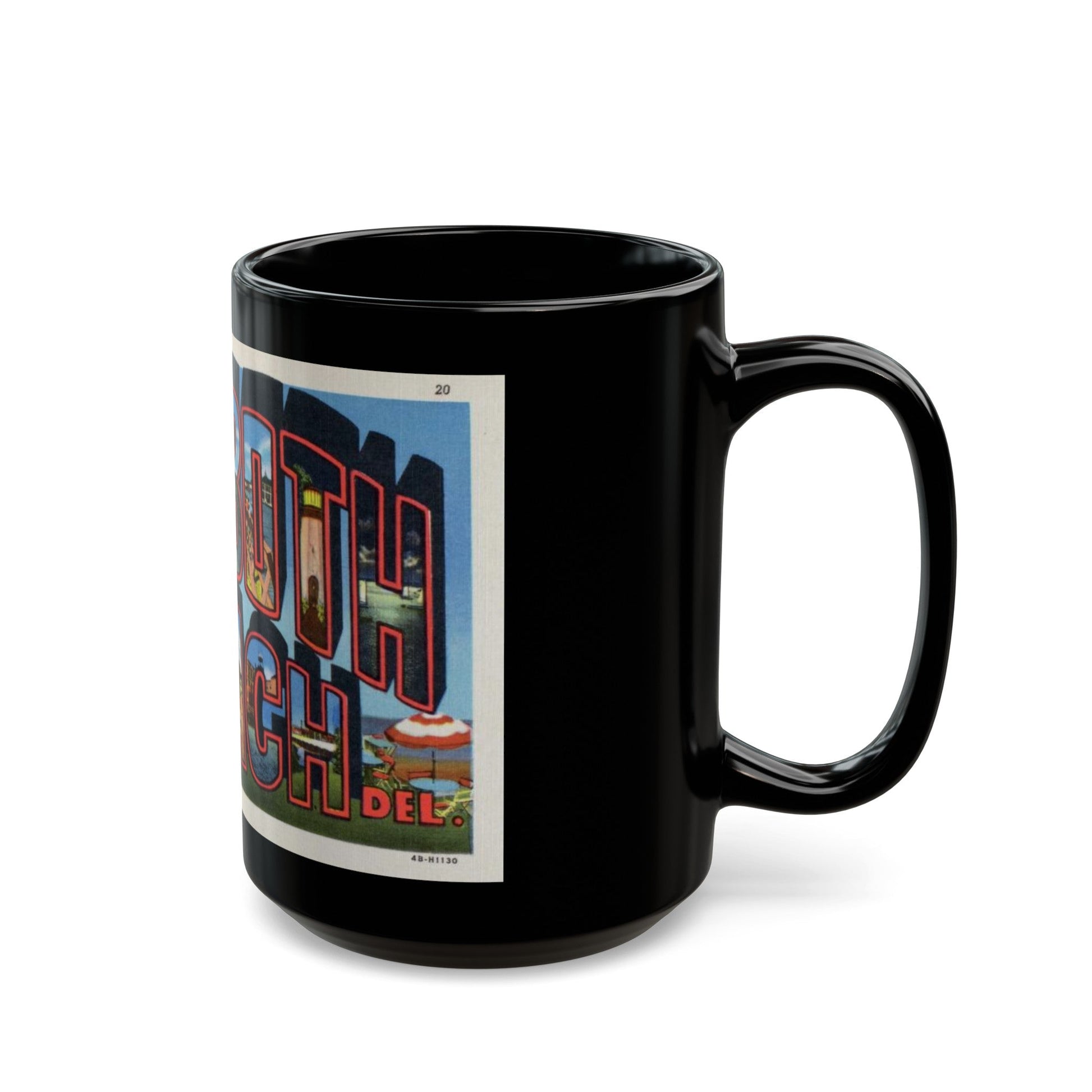 Greetings from Rehoboth Beach (Greeting Postcards) Black Coffee Mug-The Sticker Space