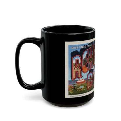 Greetings from Rehoboth Beach (Greeting Postcards) Black Coffee Mug-The Sticker Space